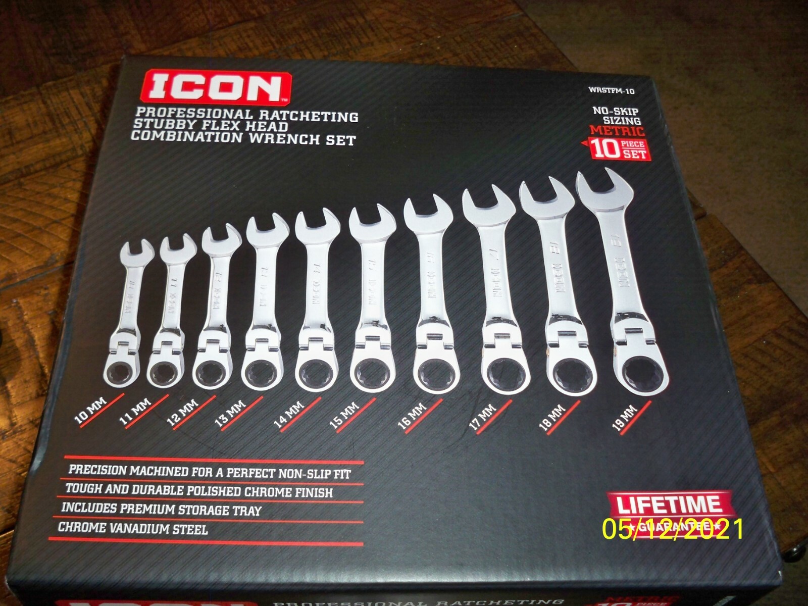 Icon Professional Ratcheting Stubby Flex Head Combination Wrench Set