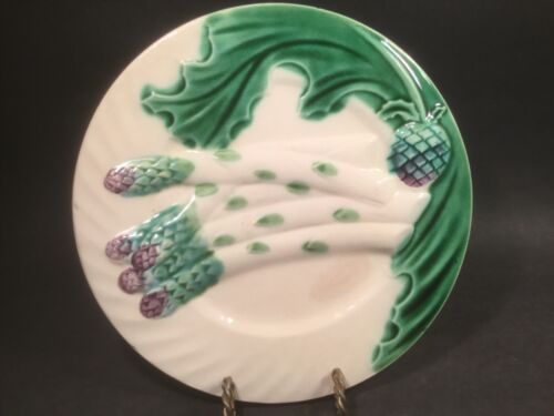 Antique French Majolica Art Nouveau Asparagus Plate
