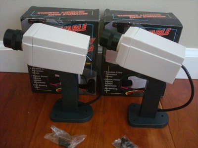 Security Surveillance Motion Camera Flashing Light Dummy Fake Lot of 2