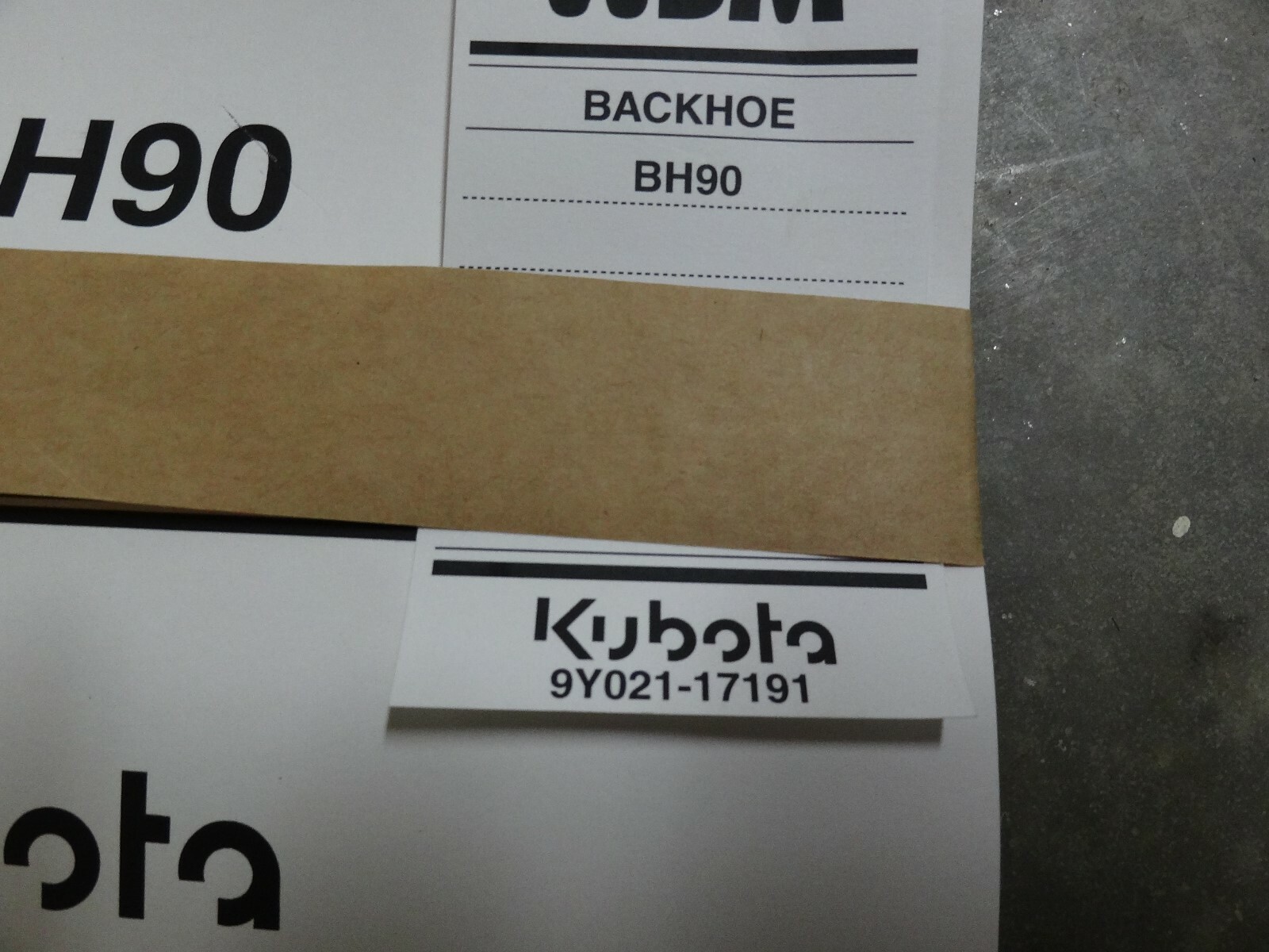 Kubota BH90 Workshop / Service Manual