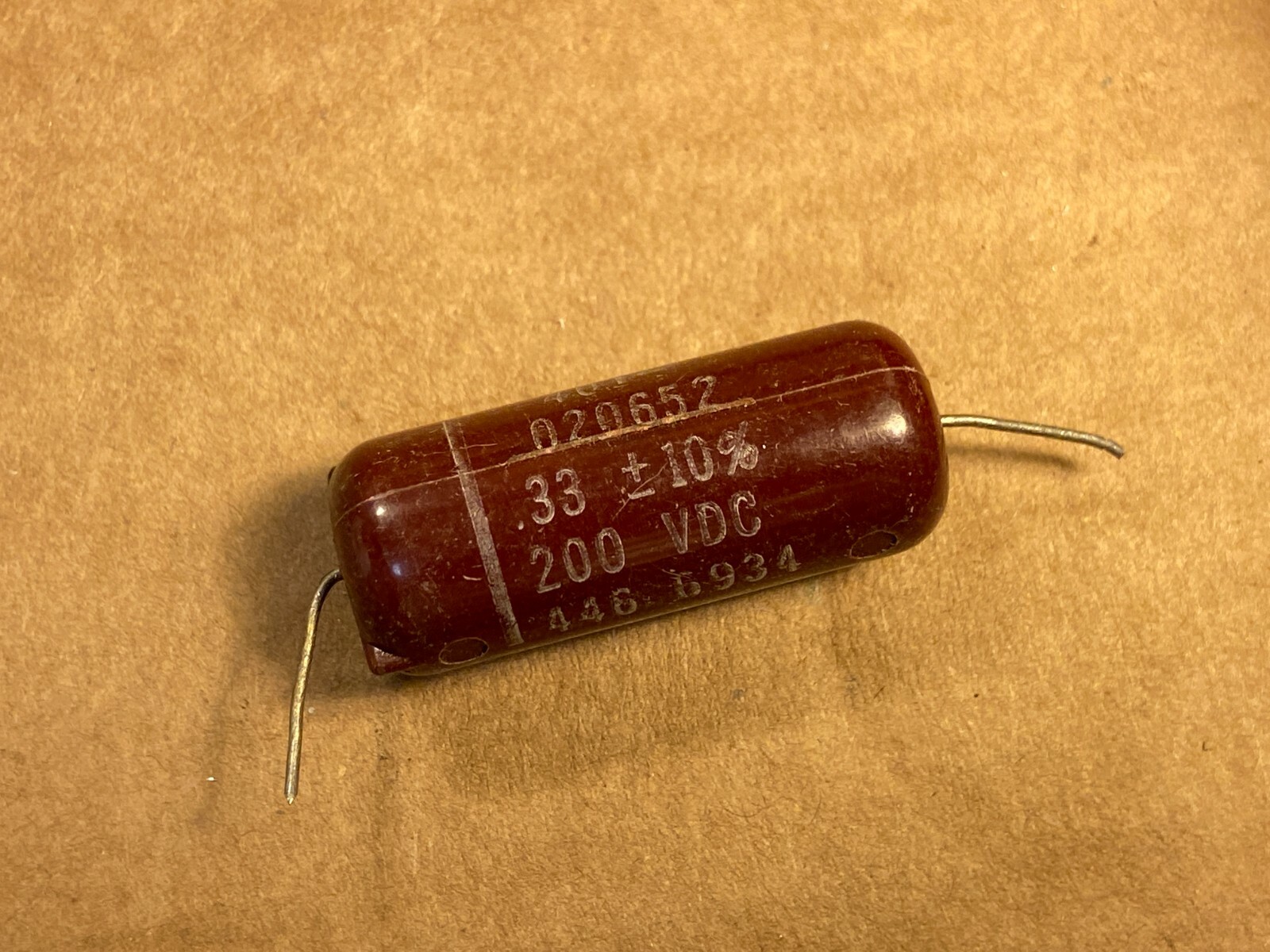 Vintage Good-All .33 uf 200v Red Molded Tone Capacitor TESTS