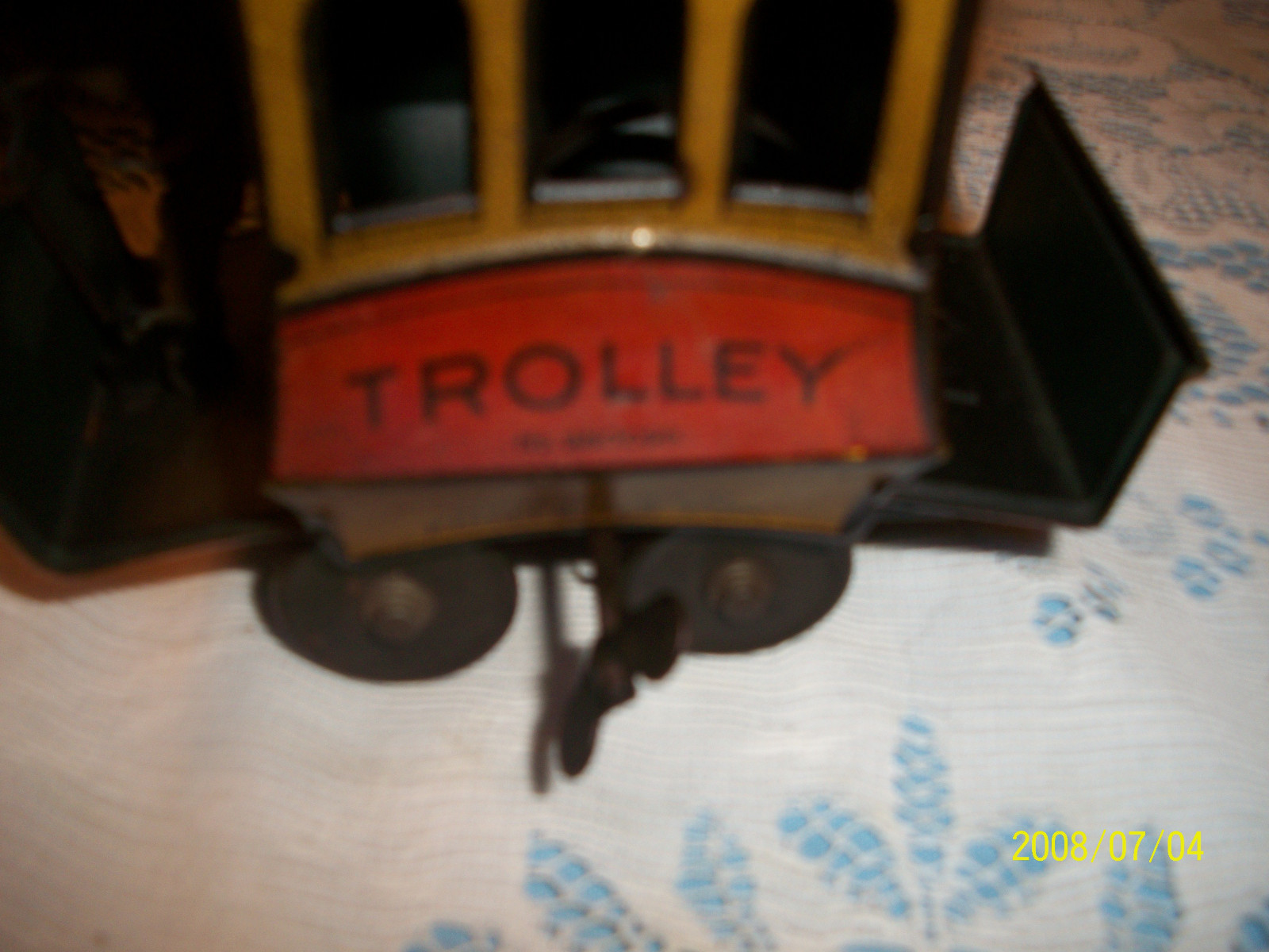 ANTIQUE ORIGINAL 1922  WIND UP TROLLEY BY FONTAINE FOX--5