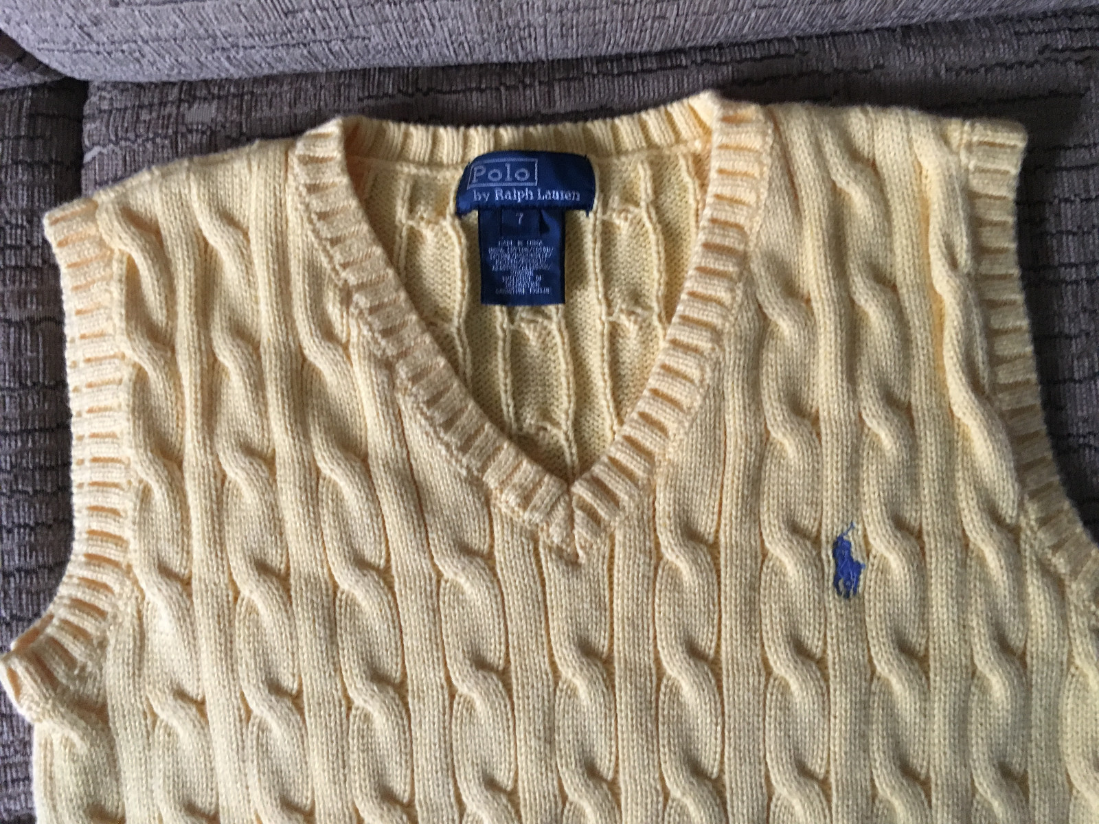 POLO RALPH LAUREN BOYS 100% COTTON  SLEEVELESS SWEATER SIZE 7