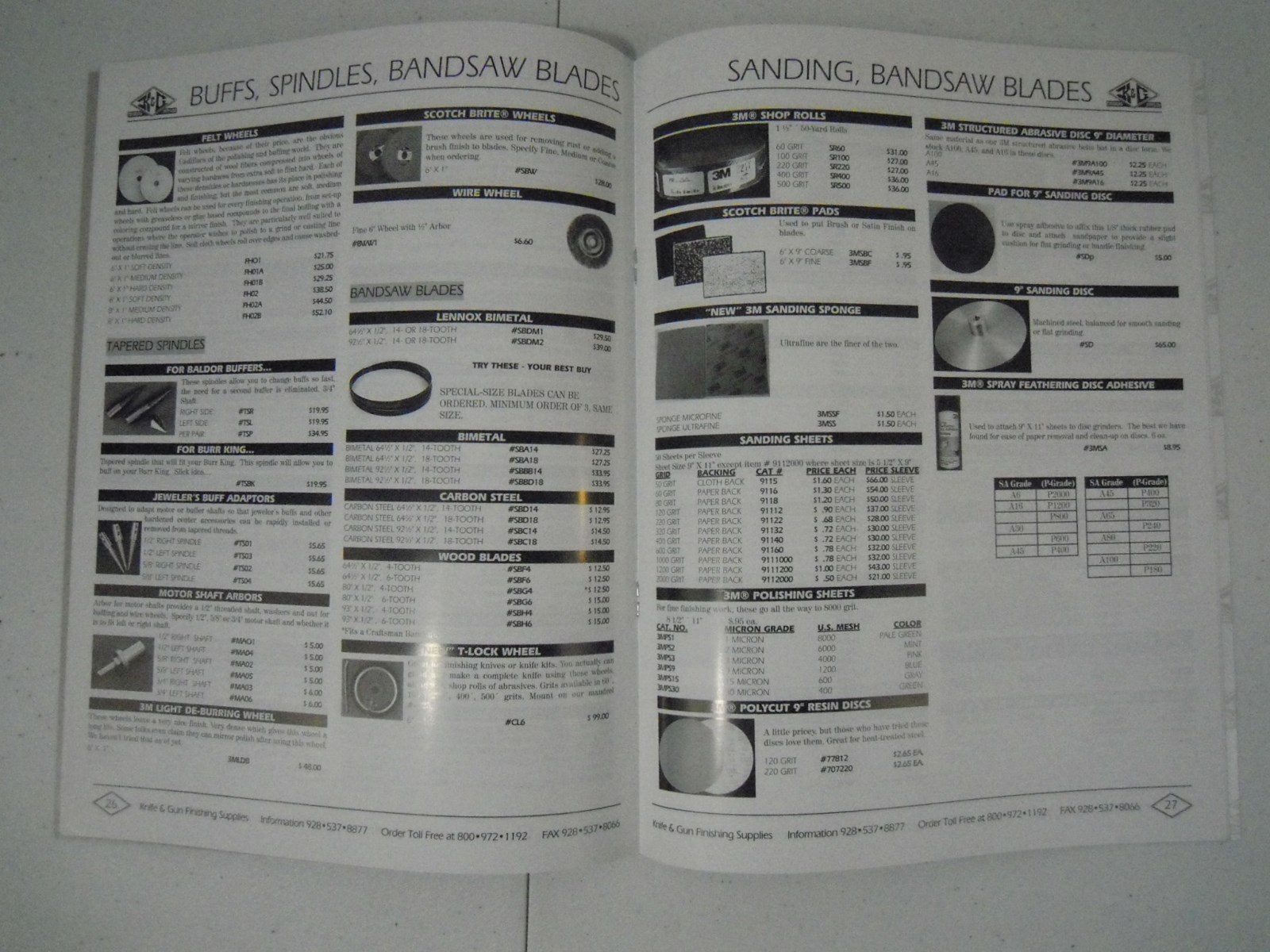 K and G Knife Finishing Supplies Catalog 2003