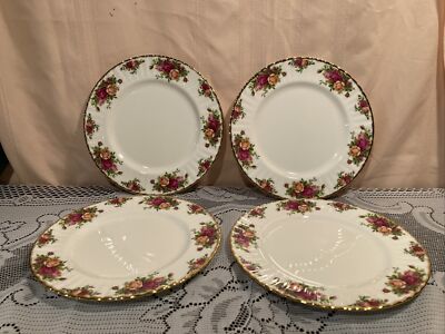 1962 Royal Albert Old Country Roses 4 Dinner Plates 10½  England~Unused~Nice!!