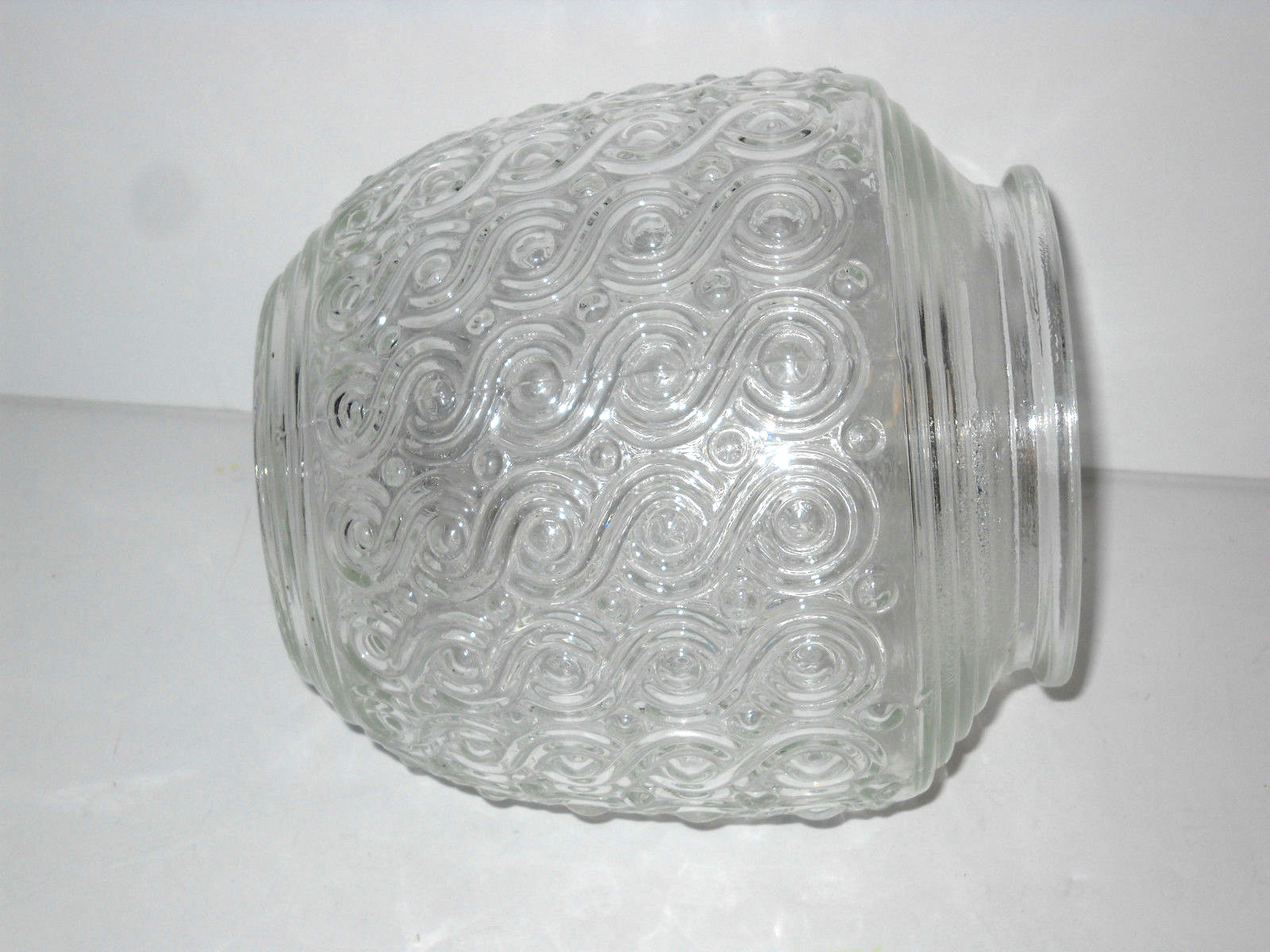 Vintage Clear Glass Globe with Swirl Pattern textur Light Shade