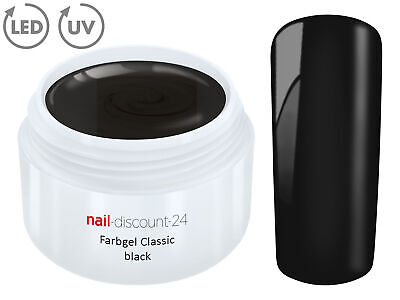 Color UV Gel LED FARBGEL BLACK French Modellage NailArt Design Nagel Schwarz Tip