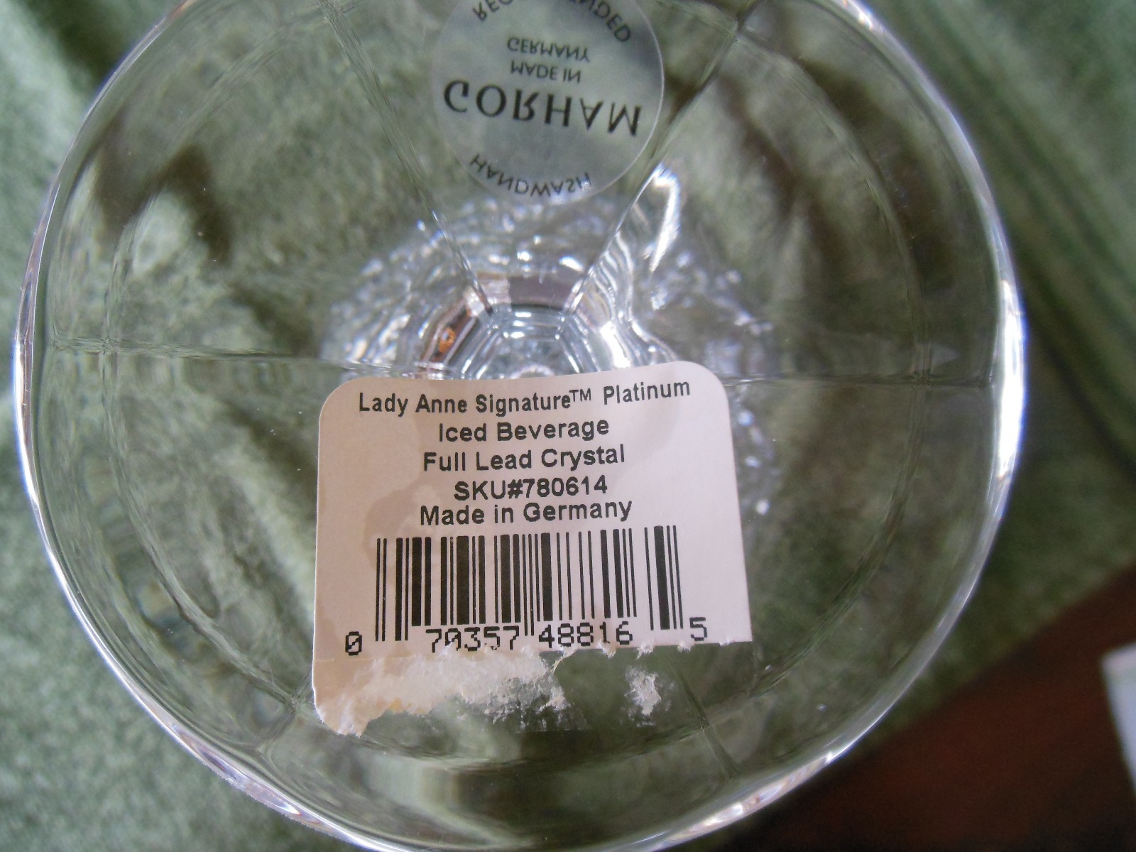 NEW Gorham Lady Anne Platinum Crystal Iced Beverage Glass 7 3/4