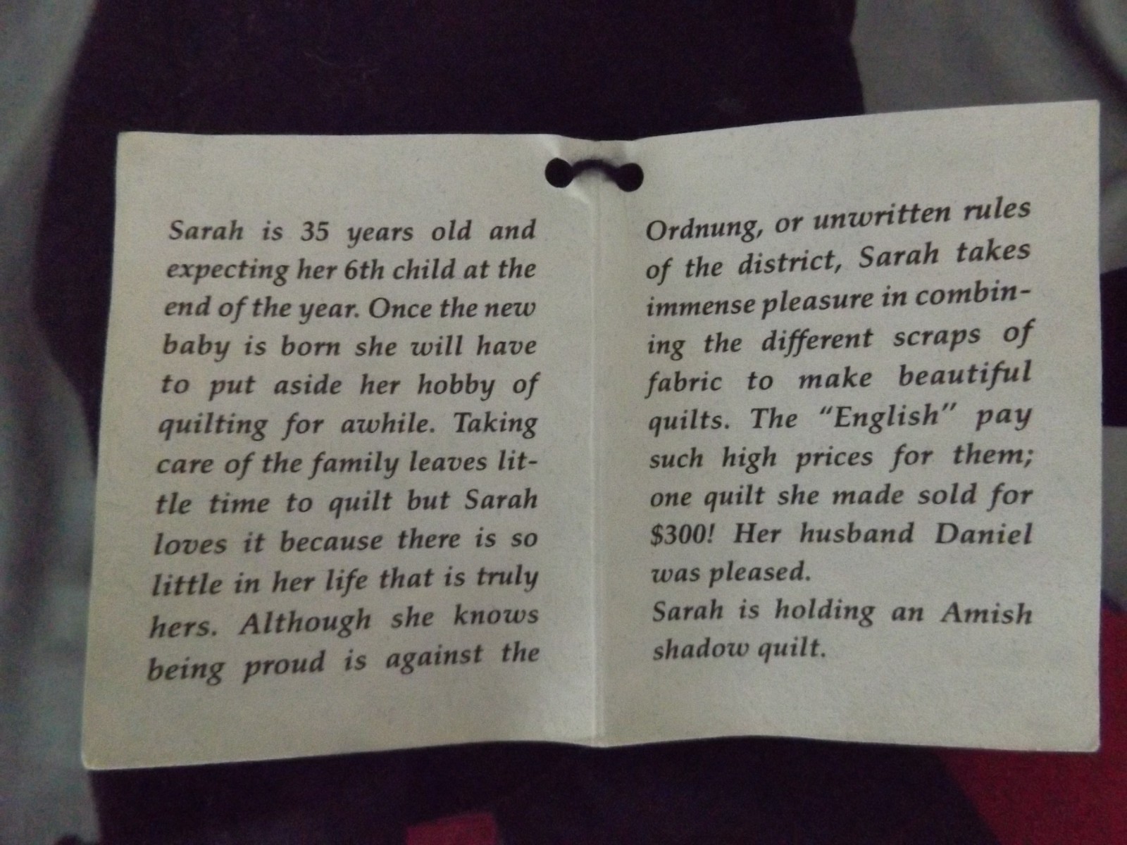 PLAIN FOLKS 4 FAMILY MEMBER GROUP OF CLOTH AMISH DOLLS