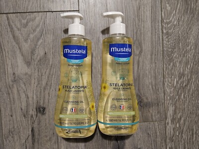 Stelatopia Cleansing Oil by Mustela 16.9 oz LOT OF 2 EXP 9/2024 FREE SHIPPING