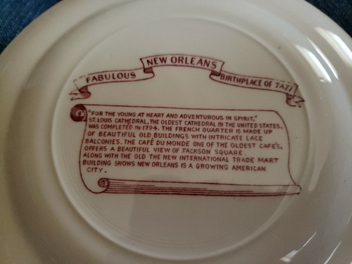 English Staffordshire Plate Jackson Monument New Orleans Louisiana