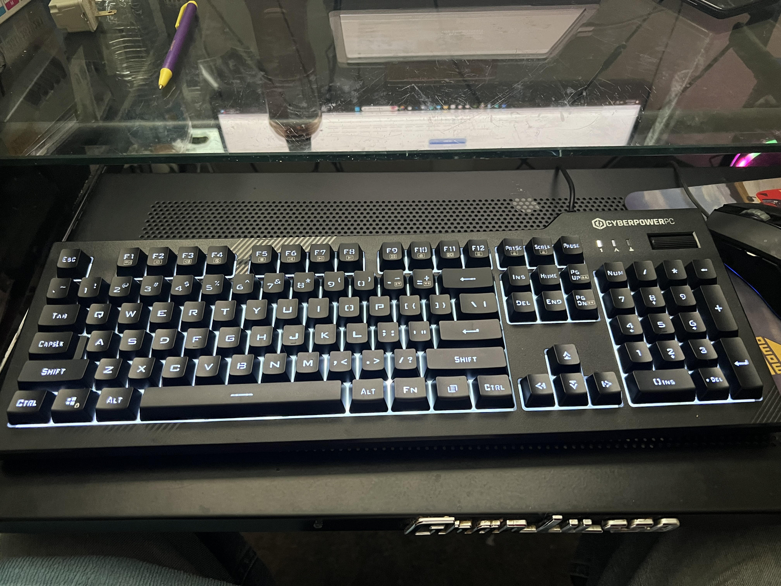 CyberPowerPC Wired Gaming Keyboard 01 Nohi White LED Backlit, KB-161 ...