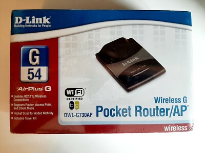 D-Link Wireless G Pocket Router Access Point Brand New Sealed
