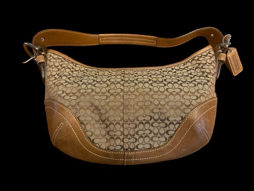 NEW Coach Y2K Soho Mini Signature Tan Jacquard Hobo Small