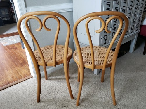 2 THONET ? ROMANIA CHAIR BENTWOOD CAIN PARLOR  MID CENTURY HEART CAFE FREE SHIP