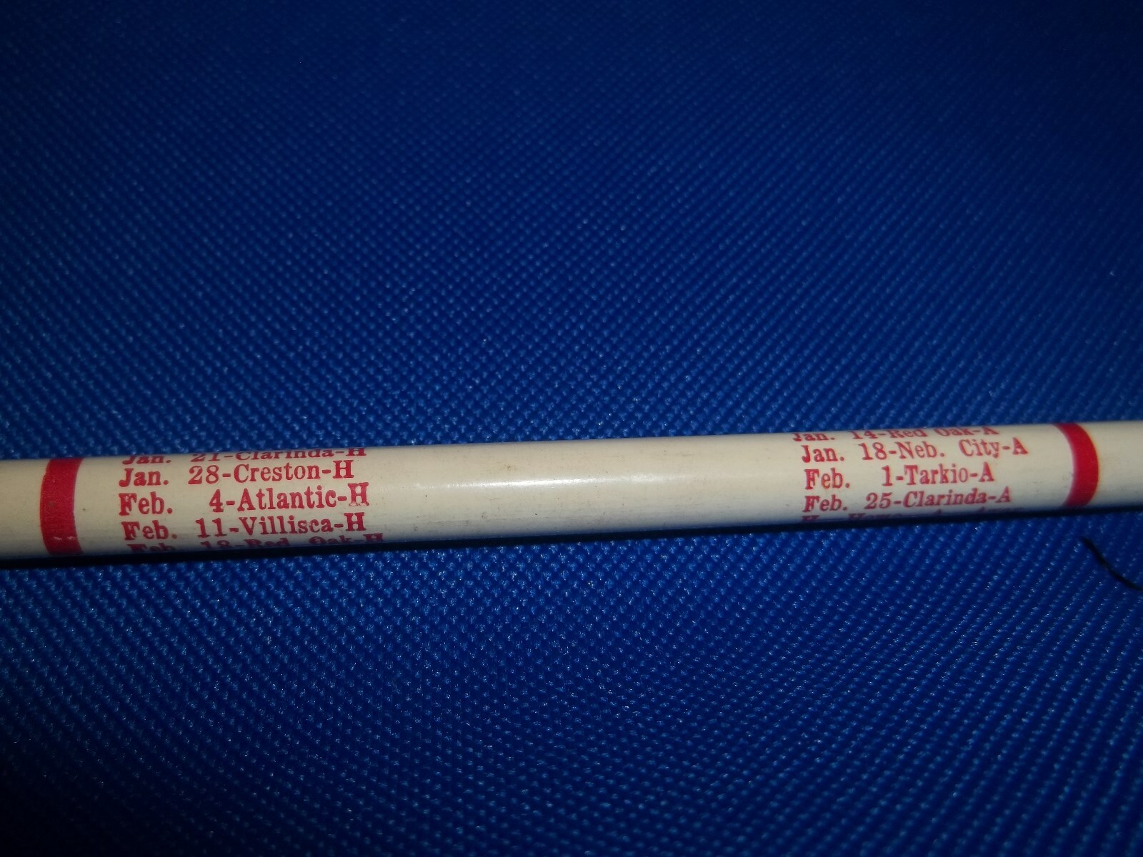 1934-44 Shenandoah Iowa High School Basketball schedule Unused Lead Pencil