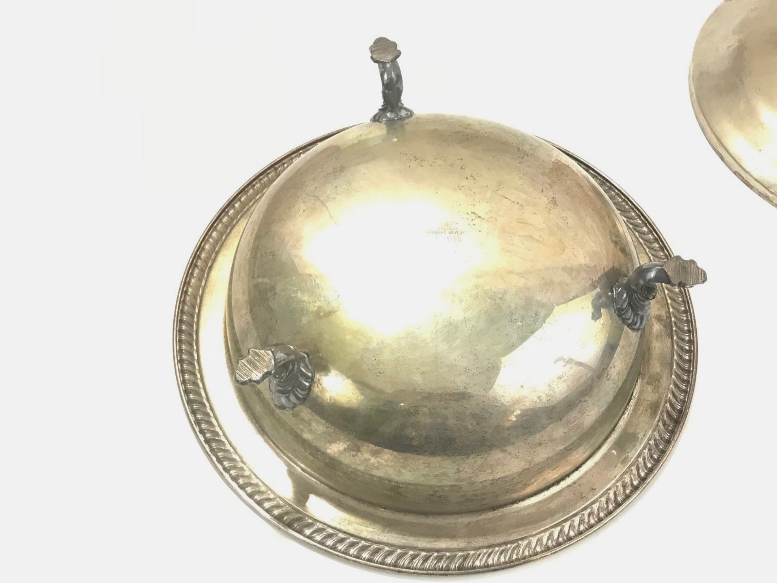 F B Rogers Silver Company Silverplated 1358 3 Footed Serving Bowl with Lid 13