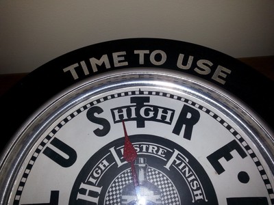 EARLY HIGH LUSTRE FINISH ADVERTISING SESSIONS CLOCK
