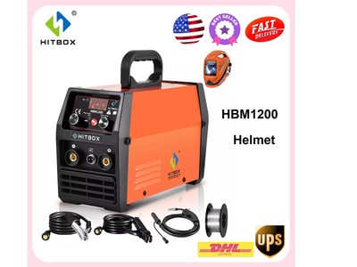 HITBOX 110/220V MIG Welder 140A MMA Lift TIG MIG Gasless Welding Machine /Helmet