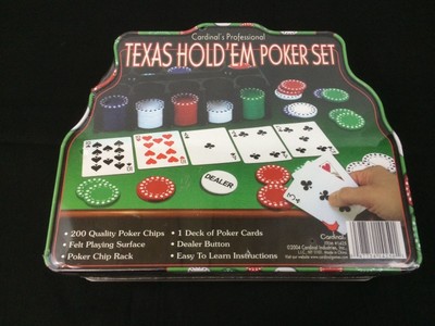 Cardinal's Professional Texas Hold'em Poker Set Metal Case New Sealed! Nice!