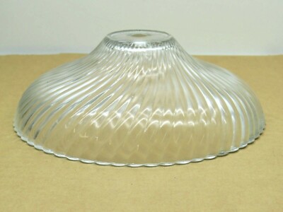 Clear Glass Decorative 8-3/4'' Round Wavy Light Fixture Dish Shade, 1/2'' Hole