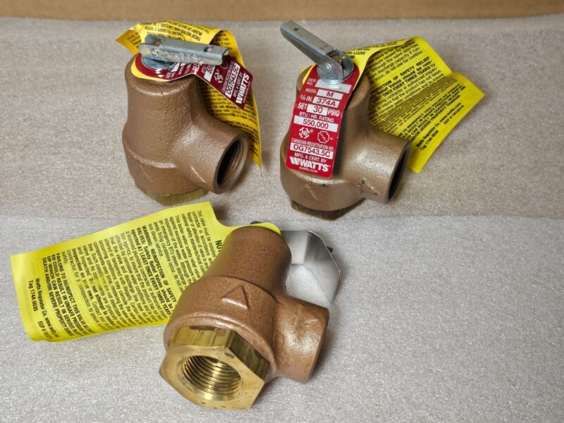 Watts 0358553, 374A M, Boiler or Hot Water Relief Valve, Set @ 30 Psi, 3/4" FNPT