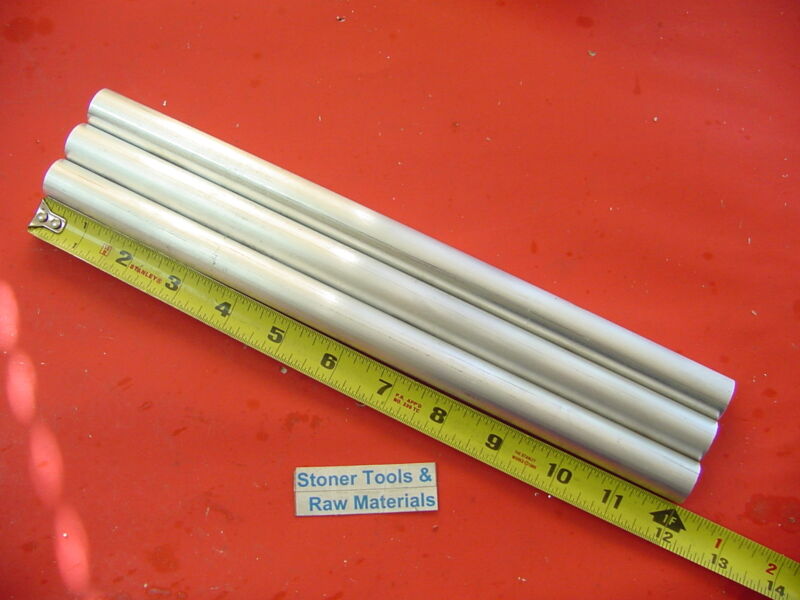 3 Pieces 3/4" ALUMINUM 6061 ROUND ROD 12" long Solid T6511 New Lathe Bar Stock