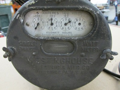 Vintage Westinghouse Single Phase Electric Kilowatt Hours Watt Meter