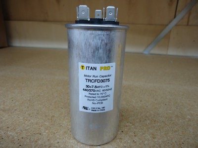 Packard Titan Pro TRCFD3075 30 + 7.5 MFD - 440/370V Round Motor Run Capacitor