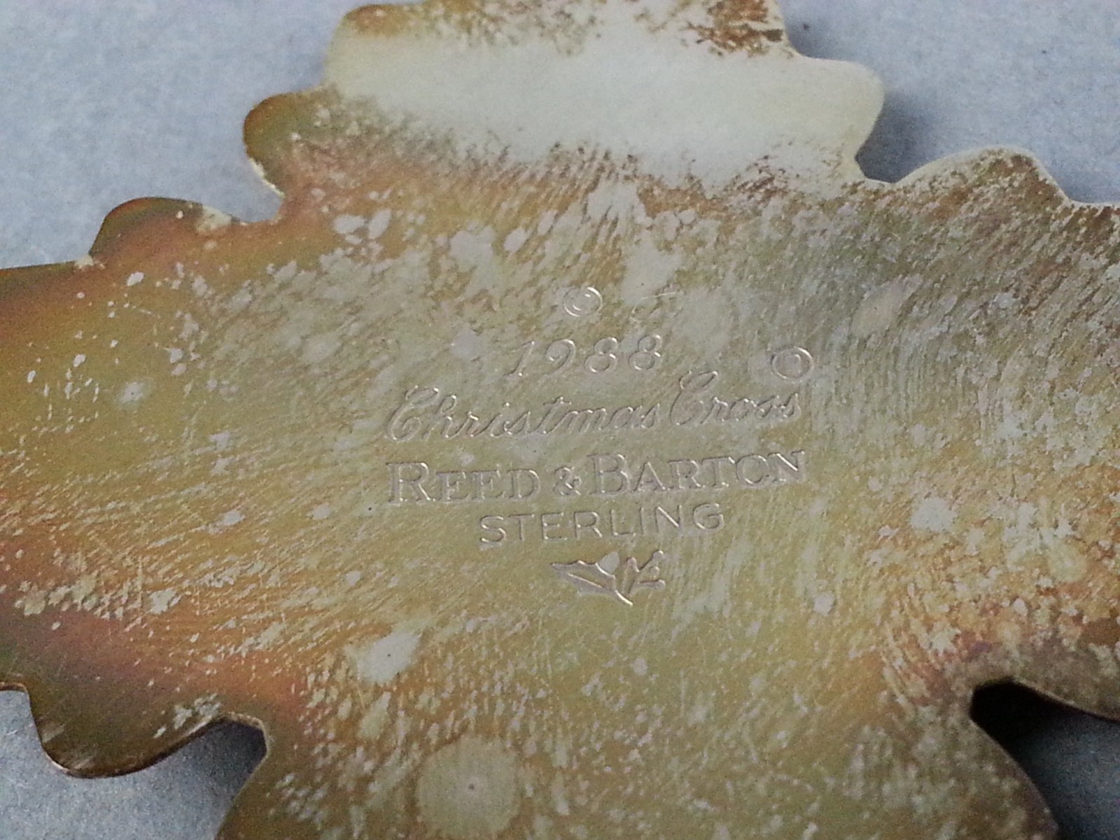 1988 STERLING REED & BARTON CHRISTMAS CROSS W/BOX LIMITED EDITION