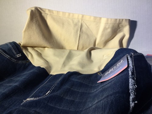 Flutter & Kick Full Panel Skinny Ankle Distressed Maternity Blue Jeans Size 12