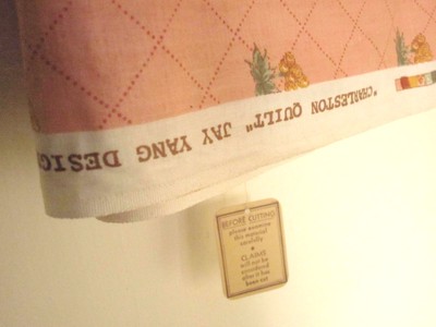 JAY YANG DESIGNS WOODCO COTTON CHINTZ FABRIC ”CHARLESTON QUILT” VINTAGE 3 Yards