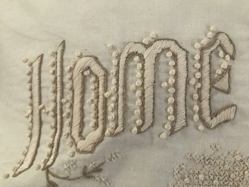 Beautiful Hand Embroidered Knot Sampler! Very well done! Shabby chic Farmhouse!