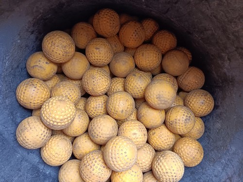 Very Worn 4 Dozen= 48 Count Used 9" Dimpled Balls Machine Batting Cage Baseballs
