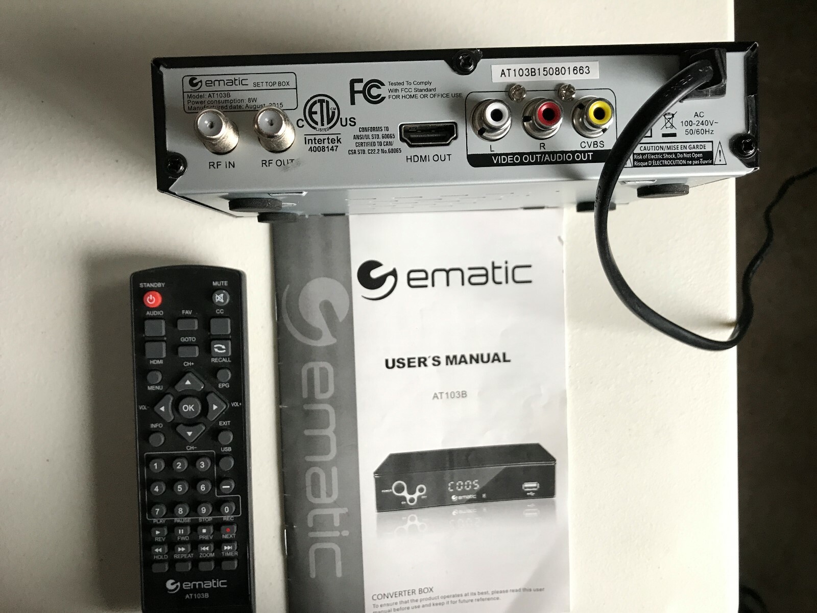 Ematic AT103B Digital Converter Box