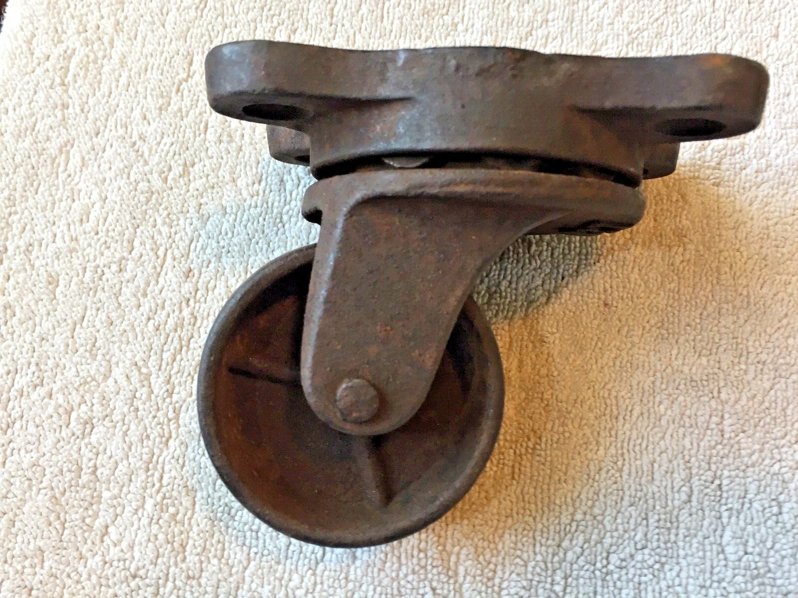 M.S.SCHENCK Plate Castor caster Pat.1879 Conn. Industrial Cast Iron