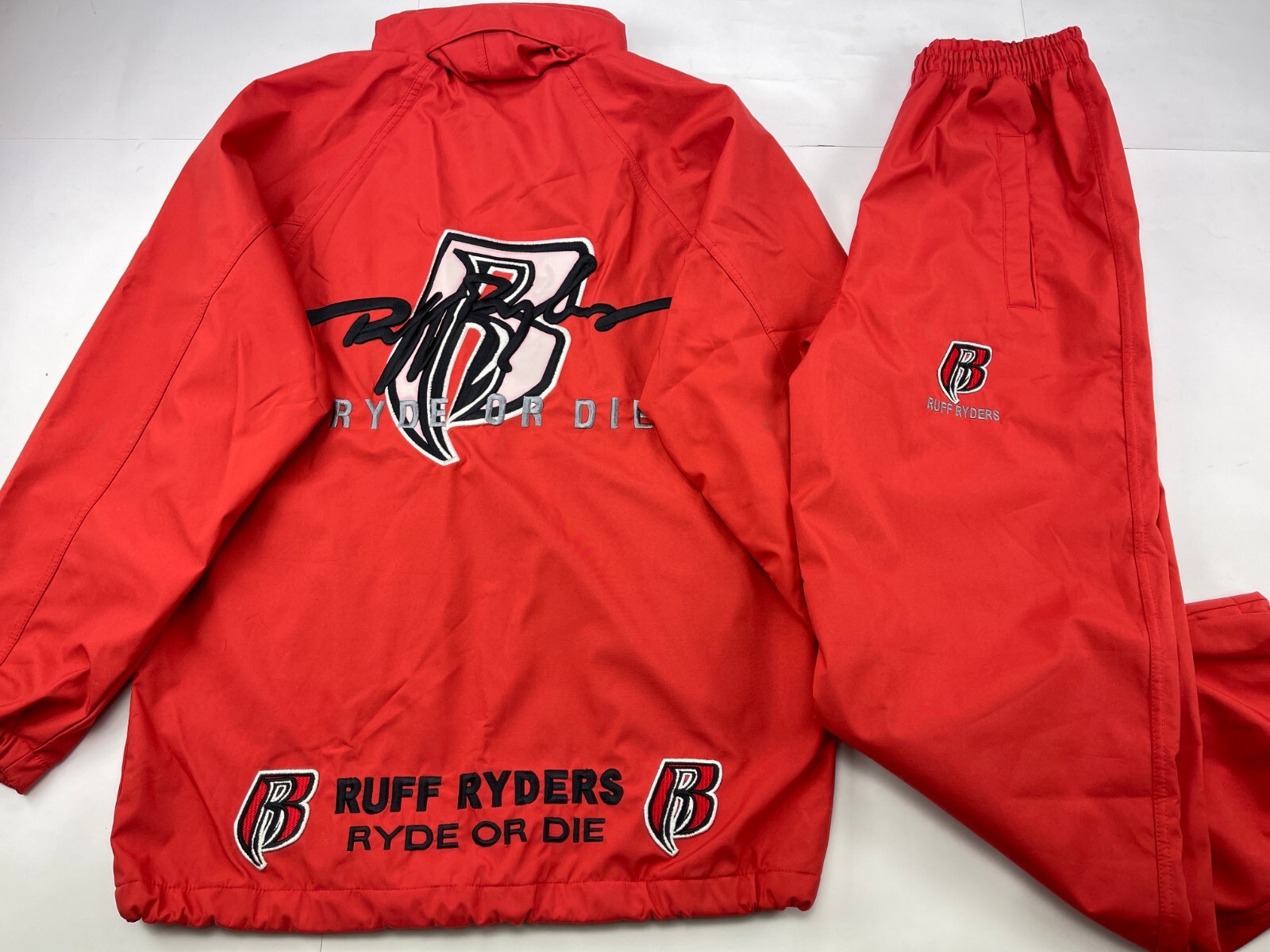 Ruff Ryders tracksuit, 1990s, baggy track suit, jacket and pants set, 90s size S Ruff Ryders tracksuit, 1990s, baggy track suit, jacket and pants set, 90s size S