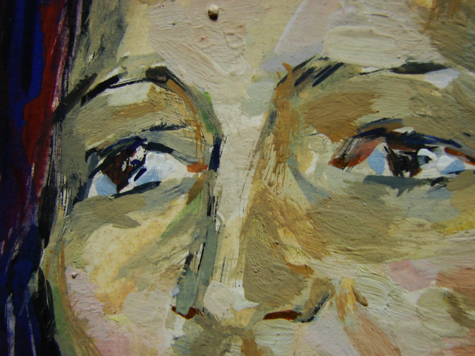 Ukrainian Soviet USSR tempera Painting postimpressionism female portrait woman