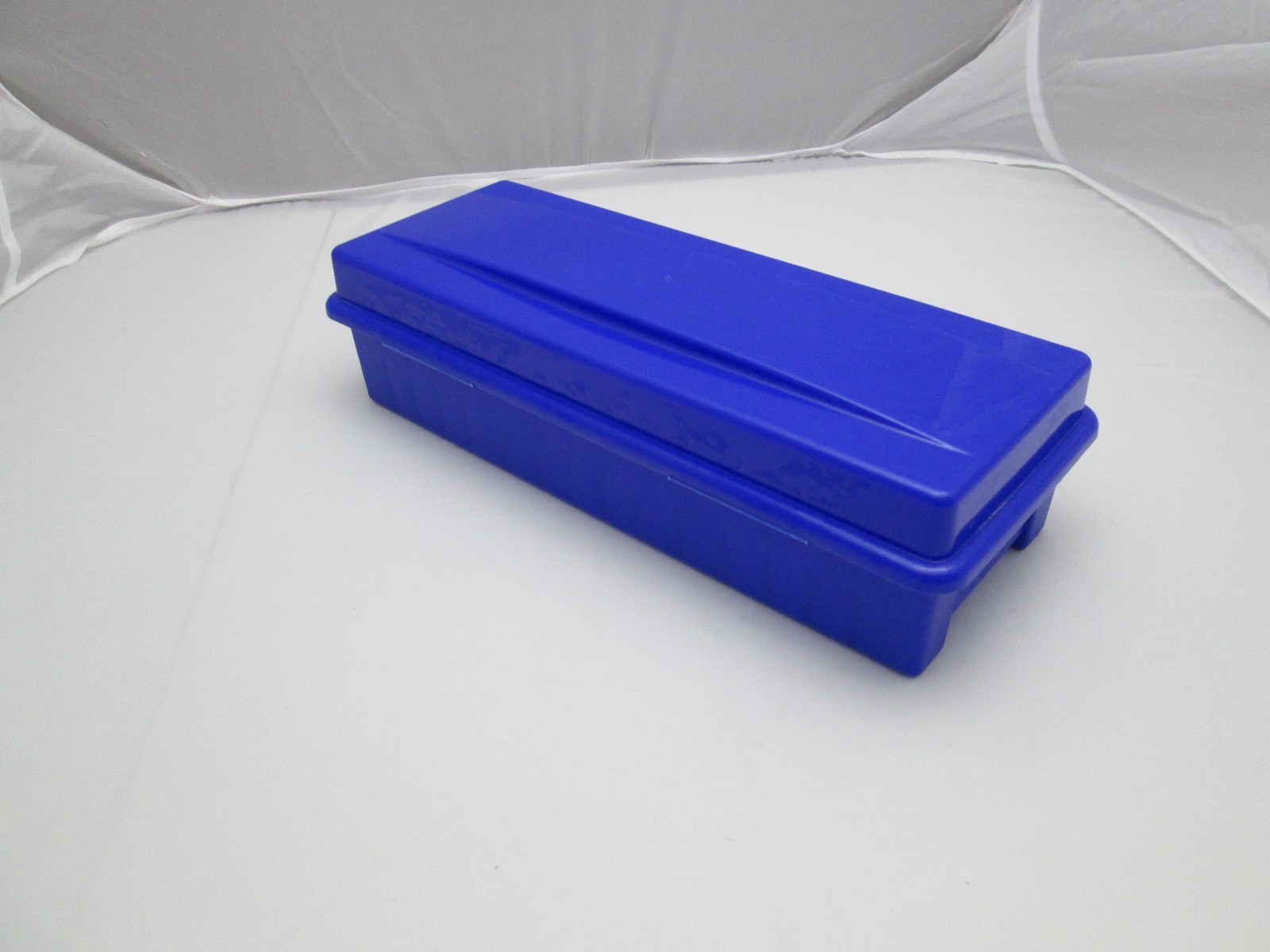 Alpha Cassette Hard Plastic Storage Case Box Holds 15-24 Cassette Tapes Blue