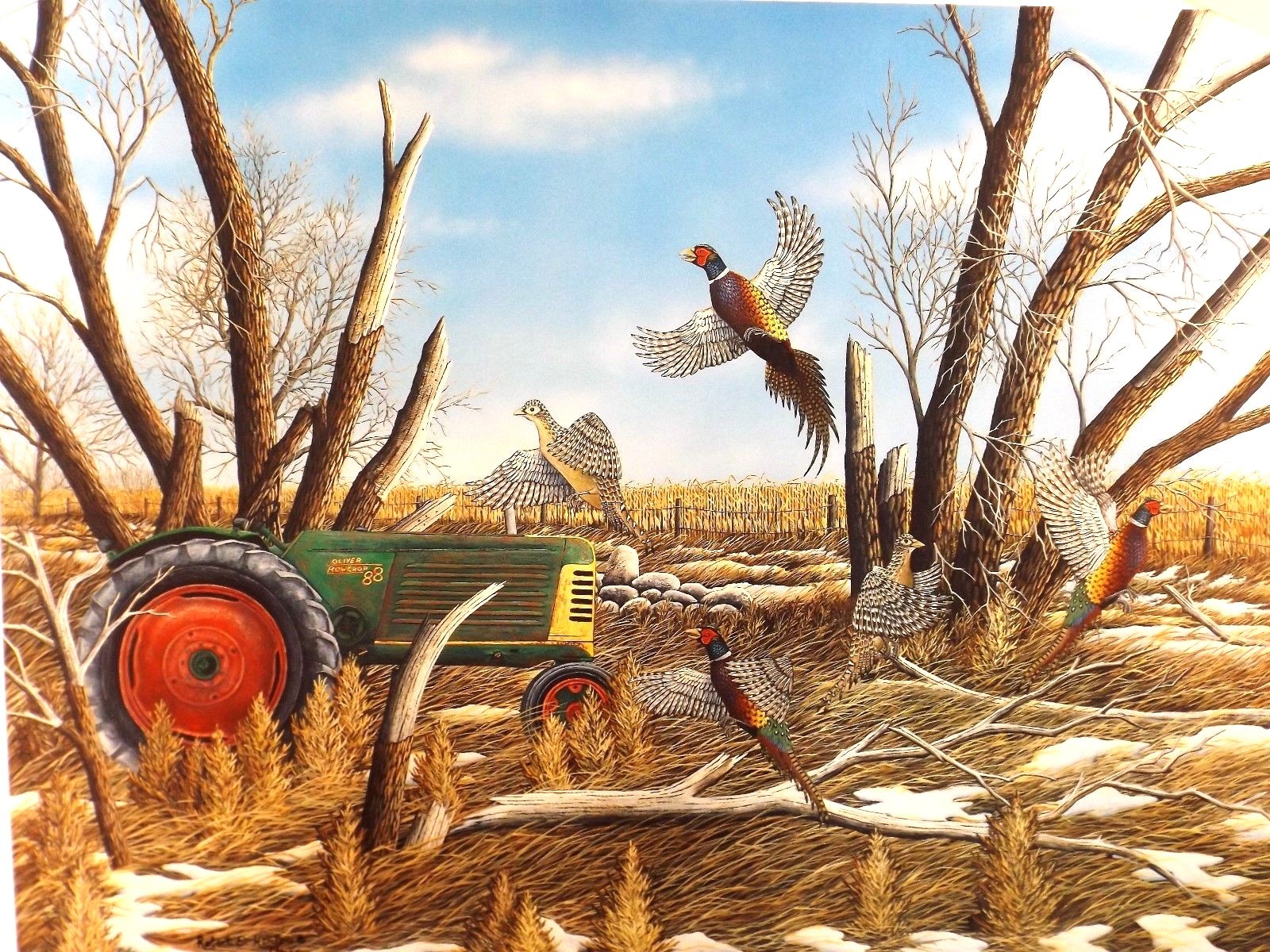 OLIVER TRACTOR ART PRINT 