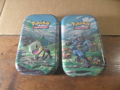 I-8 X2 Pokemon 2022 MIMI TIN lot of 2 tins 2 booster pack & coin