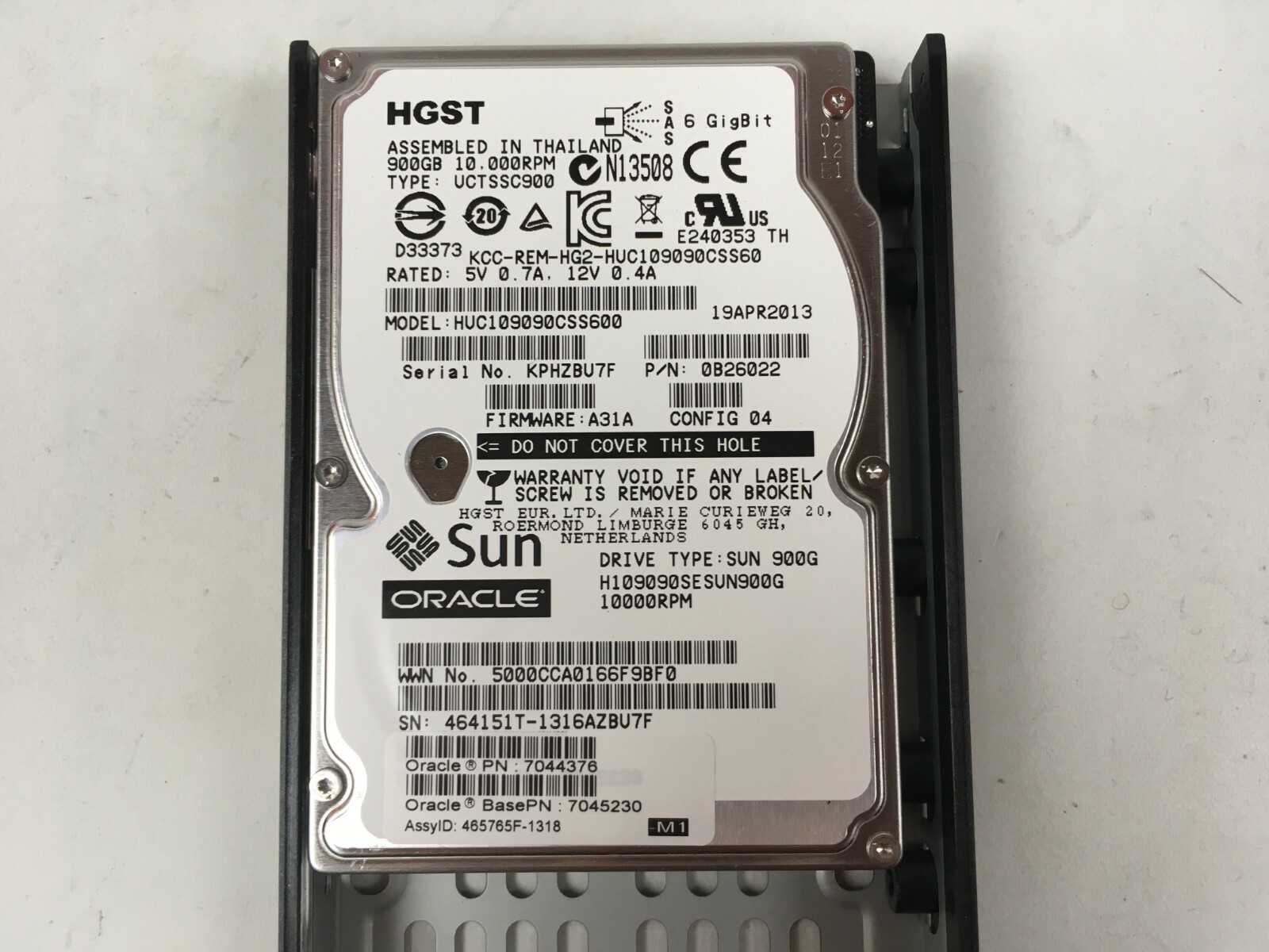 Sun Oracle SAS2 900GB 10K RPM 6Gbps 2.5