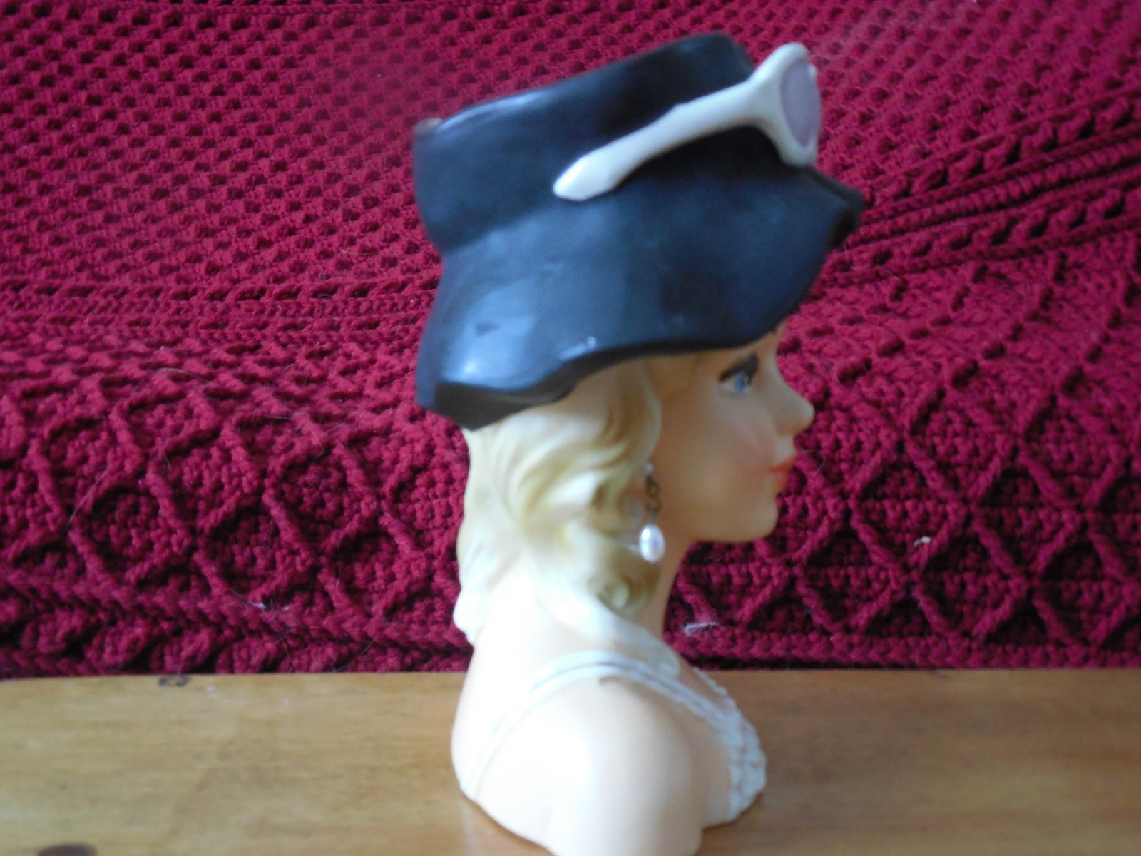 Lady Head Vase  Young Girl w/Sunglasses Royal Crown 3411 RARE