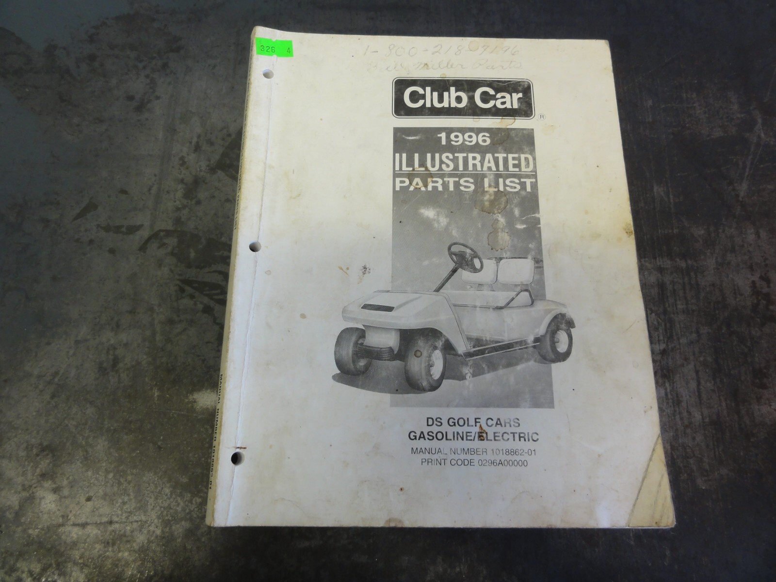 Club Car DS Golf Cars Gasoline Electric 1996 Illustrated