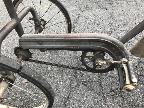 Antique prewar Toledo wheel co. BlueStreak Skip Tooth  chain drive tricycle