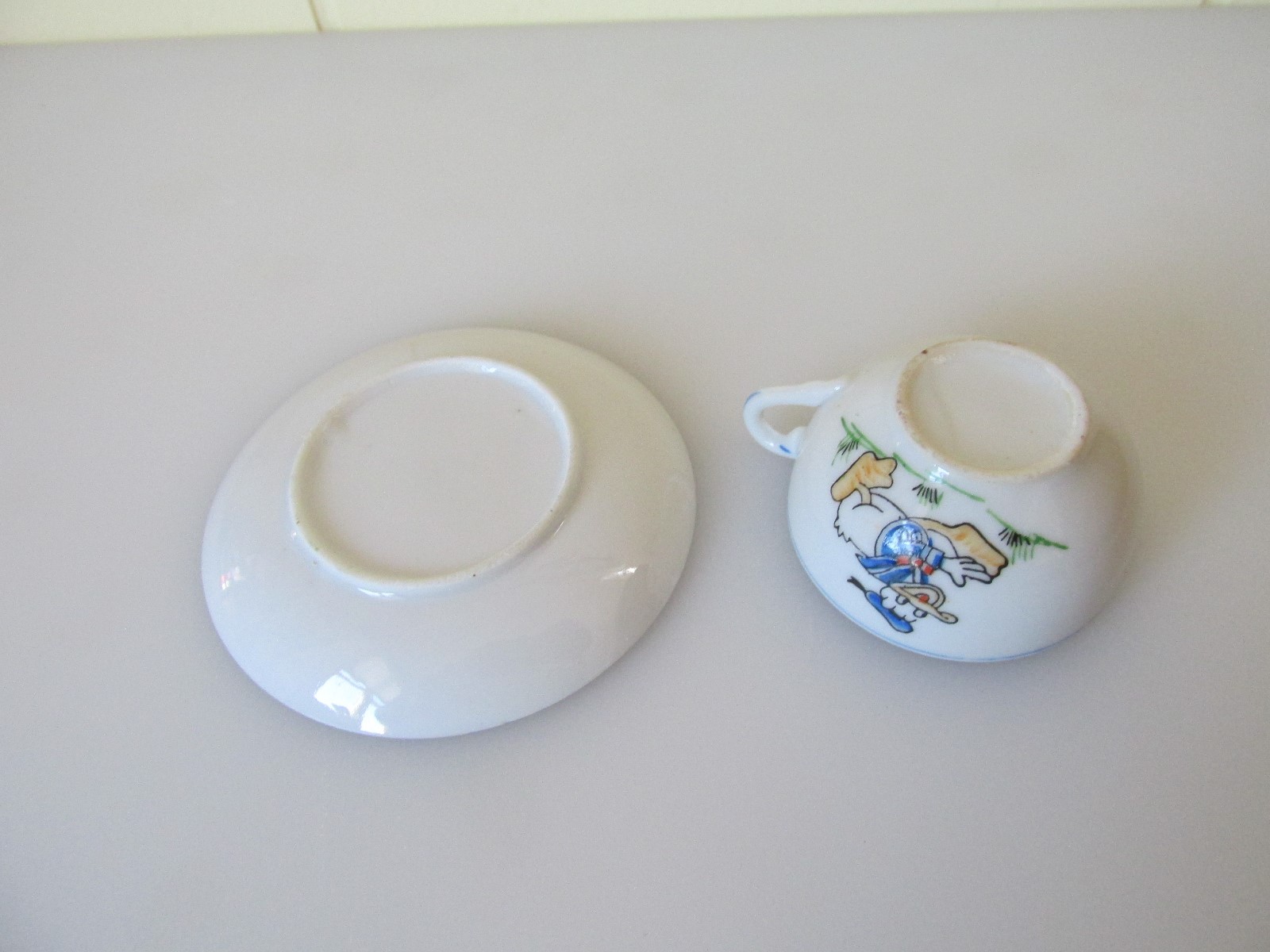 Vintage Donald Duck Child's Tea Service Small Saucer Plate & Teacup