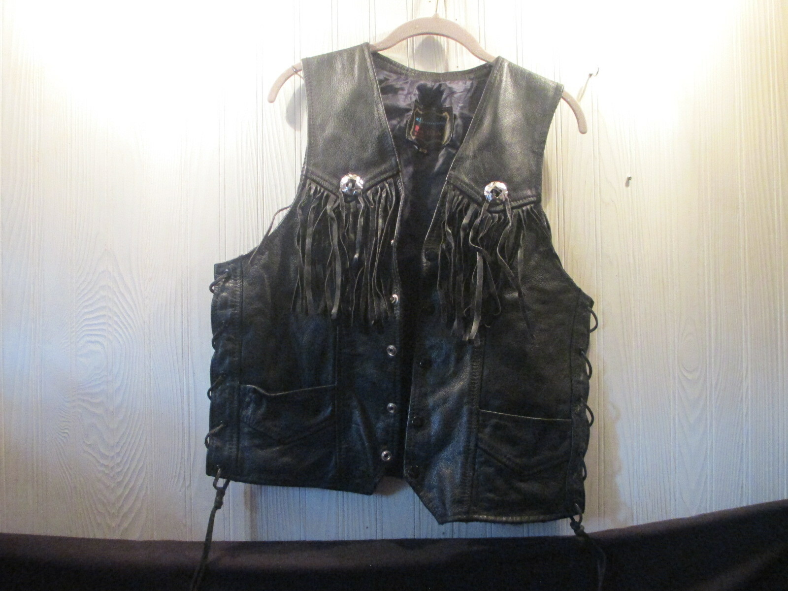 トップス NINE Fringe leather vest トップス NINE Fringe leather vest Faux Leather Fringe Vest