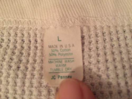 Vintage 70s JC PENNEY Thermal Long Sleeve Shirt Rare Original Polycotton Shirt