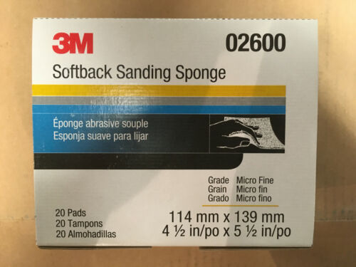 3M Softback Sanding Sponge, 02600, 4-1/2 in x 5-1/2 in, Microfine