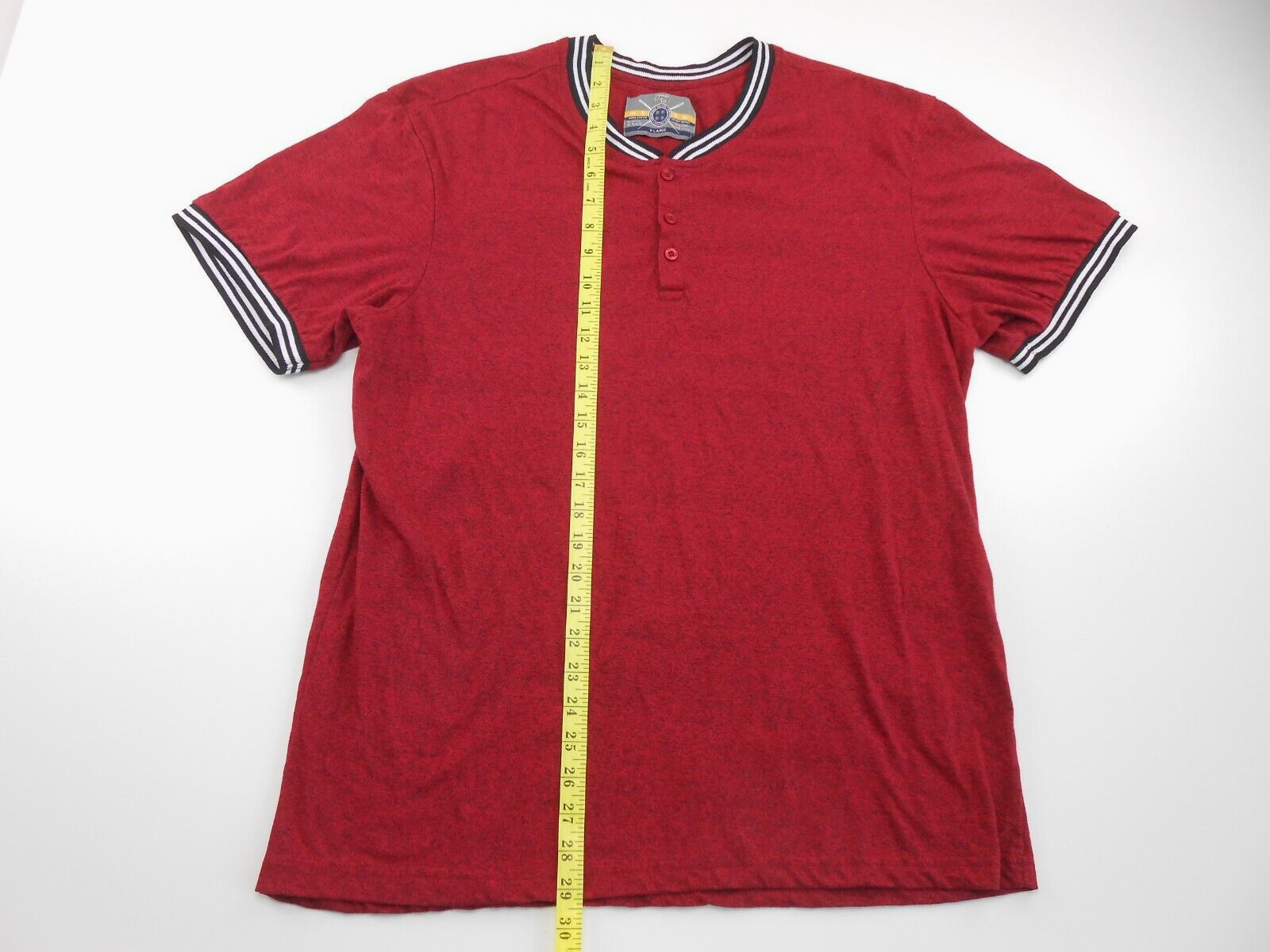 Faze 1 Sleeve Henley Neck Polo Button Red Short Sleeve T